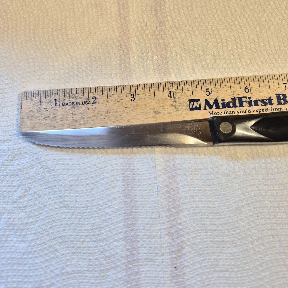 Cutco 1721 KA Serrated Trimmer Knife Brown Handle Olean NY 4 14/16th